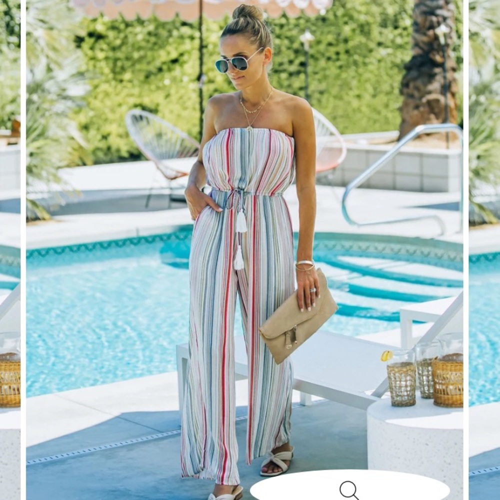 Vici ‘Count On Me’ Strapless Pocketed Jumpsuit